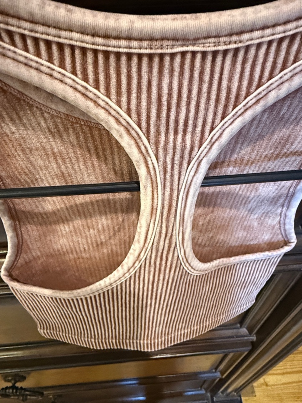 Zenana Ribbed Crop Tank in Deep Camel - Picture 3 of 4